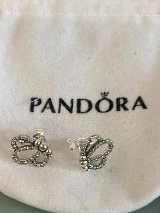 Pandora Jewelry - Pandora Sparkling Butterfly Studs Earrings 925 Sterling Silver NWT